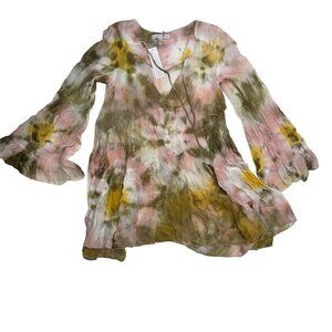 NWT Young Fabulous & Broke SIZE XS Sheer Tiered Ruffle Tunic NO SHELL